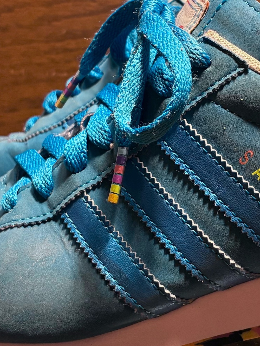 Adidas Originals Samoa Rainbow Sole Sneakers Blue Women’s Size 9 Style G99508 - Picture 7 of 16